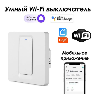 Умный одноклавишный выключатель, WiFi+Bluetooth