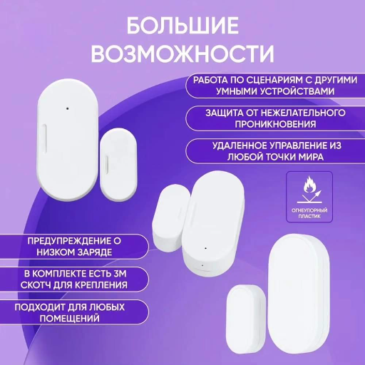 Умный датчик открытия / закрытия окон и дверей, Zigbee view-4