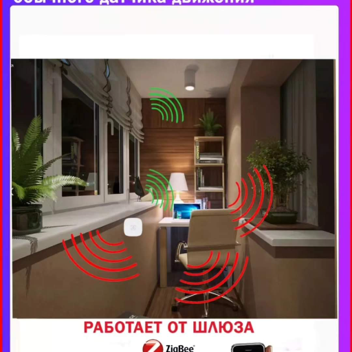 Датчик присутствия 5.8G, Zigbee view-5