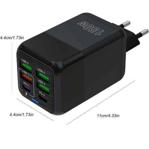 Зарядное устройство Super Fast Charger 150W (4 USB +2 Type-C PD+QC3.0) view-5