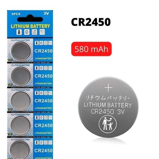 Батарейка литиевая CR2450 3V, 580 mAh title