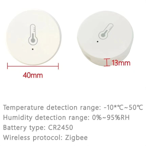 Умный беспроводной датчик температуры и влажности, Zigbee (круглый) view-9