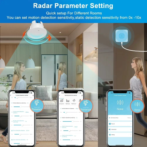 Датчик присутствия 24G + PIR, Zigbee view-10