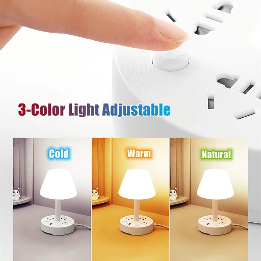 Ночник (светильник) с 2 USB портами и универсальными розетками и подставкой для телефона view-5