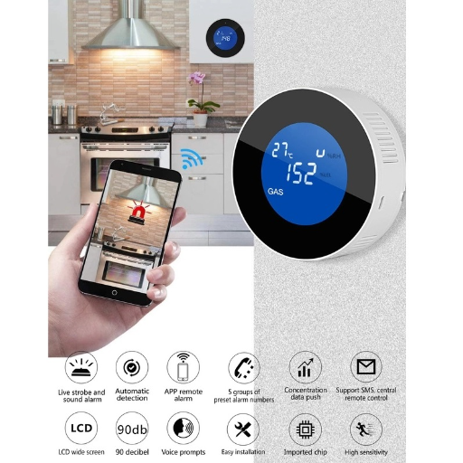 Датчик природного газа (метана, пропана, бутана) с экраном, Wifi view-5