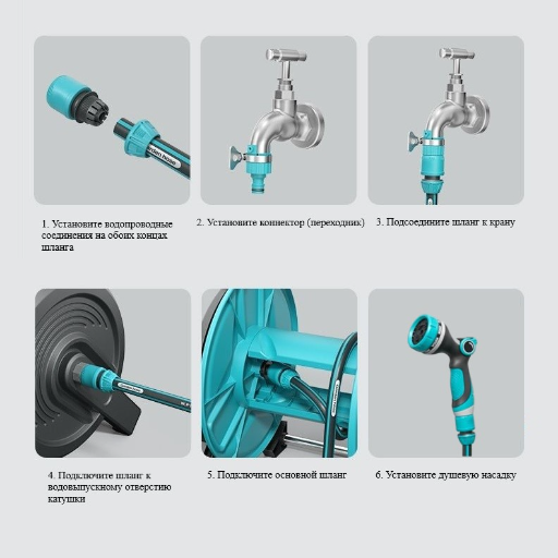 Шланг поливочный на катушке 30м.  Gardena view-4