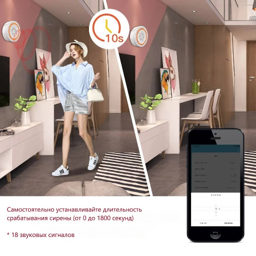 Сирена беспроводная 90dB, Wifi view-4