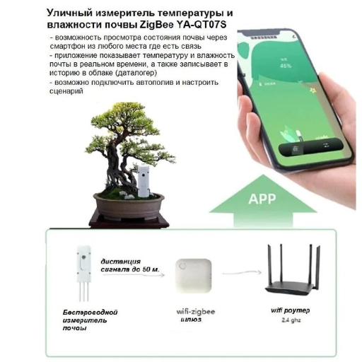 Датчик влажности и температуры для почвы, Zigbee view-3